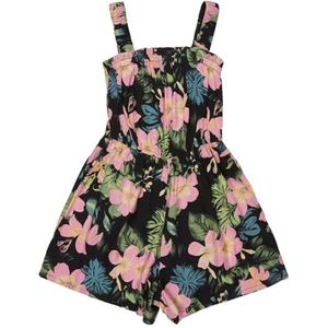 Roxy Bedrukte shorts voor meisjes met print op het strand, antraciet, schaduwbloemen, 6 Jaren