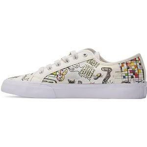 DC Shoes Heren Manual Sneaker White/White Print, 44 EU, Witte print, 44 EU