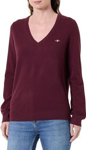 Gebreide pullover van lamswolmix met V-hals