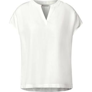 Blouse - Offwhite - Korte Mouwen - Ronde Hals - Patches