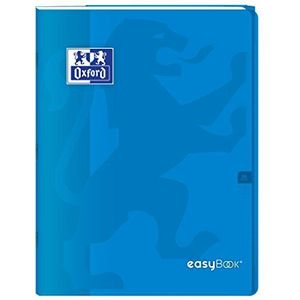 Oxford EasyBook Notitieboek, geniet, 24 x 32 cm, 96 pagina's, grote ruiten, Seyès 90 g, omslag van polypropyleen, blauw, met hoezen