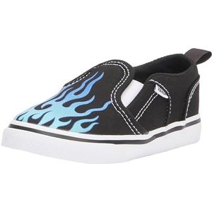 Vans Asher, uniseks sportschoenen voor kinderen, vlam, zwart, wit, 17.5 EU