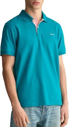 GANT REG Contrast Pique SS Rugger, Ocean Turquosie, 3XL
