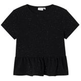 Peplum Top - Regular Fit - Lange Mouwen - Glitter Detail