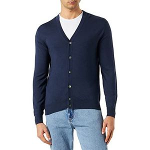 Hackett London Heren GMD Merino Silk Cardi Cardigan Sweater, marineblauw, S