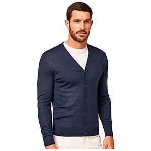 Hackett London Heren GMD Merino Silk Cardi Cardigan Sweater, marineblauw, S
