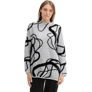 TOM TAILOR Damestrui, 37086 - Grijs Geometrisch Knit Patroon, XXL