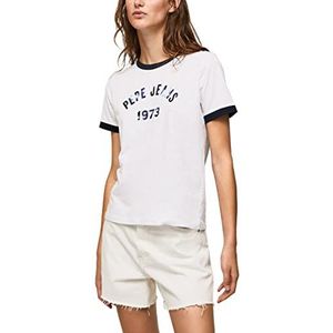 Pepe Jeans Dames MONI T-shirt, wit, XS, Kleur: wit, XS