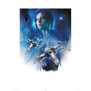 Pyramid International"" Jyn en X-Wings Star Wars Rogue One Art Print, Papier, Multi-Colour, 60 x 80 x 1,3 cm