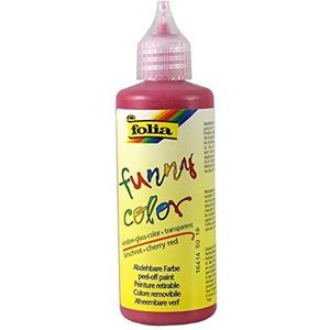 folia 4418/tr - Funny Color, Window Color kleur in 80 ml fles, voor ramen, spiegels en gladde oppervlakken, kersenrood