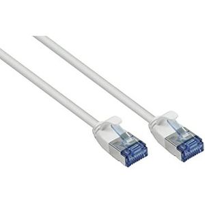 Good Connections Cat. 6A Slim-patchkabel - 0,25 m / 25 cm - U/FTP- 10 Gbit/s en 500MHz - koperen geleider CU - halogeenvrij LSZH - RNS vergrendelingsbescherming - dunne netwerkkabel/LAN-kabel - WIT