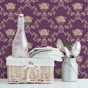Apalis Vliesbehang bloemenbehang nummer RS11 bloemenmand violet fotobehang breed | vliesbehang wandschilderij foto 3D fotobehang voor slaapkamer woonkamer keuken | meerkleurig, 98194