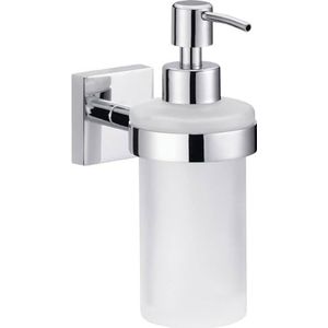 tesa® Ekkro zeeppomp, hoogglans verchroomd metaal, zelfklevend, 119 mm x 70 mm x 171 mm
