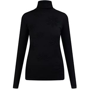 LEOMIA Dames rolkraag gebreide trui 10424935-LE02, zwart, M/L, zwart, M/L