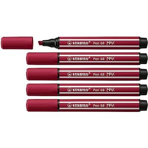 Premium Viltstift Met Dikke Beitelpunt - STABILO Pen 68 MAX - 5 Stuks - Heidepaars