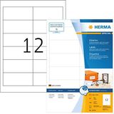 HERMA 10781 Adressticker voor inkjetprinters DIN A4 (97 x 42,3 mm, 80 vellen, papier, mat) zelfklevend, bedrukbaar, permanent hechtende adresetiketten, 960 zelfklevende etiketten, wit
