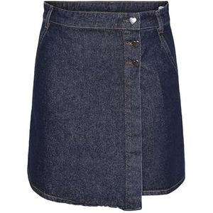 PIECES Pcnevin Hw Mini Rok, donkerblauw (dark blue denim), S