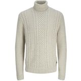 Jack & Jones - JJPAUL KNIT ROLL NECK - Coltrui - White melange