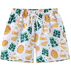 Little Hand Sneldrogende strandshorts voor jongens, Wit 1, 3-4 Jaren