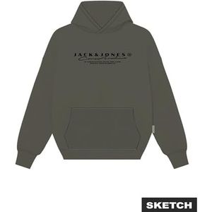 JACK & JONES Heren Jcopoint Branding Sweat Hood FST, grape leaf, S