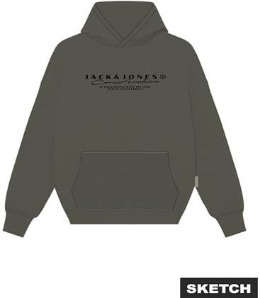JACK & JONES Heren Jcopoint Branding Sweat Hood FST, grape leaf, S