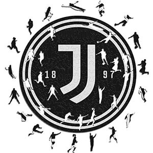 Iconic Puzzles, Juventus Logo, officieel product, houten puzzel voor volwassenen en kinderen, 100% duurzaam hout, maat S, 150 stukjes