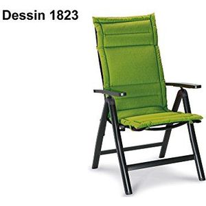 Best Soft-Line stoelkussen met hoge rugleuning, v. dessins, polyester/katoen, 120 x 50 x 4 cm 1823 - groen