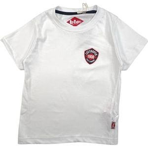 Lee Cooper, T-shirt, jongens, meisjes, (4-14 jaar), poloshirt, tanktop, overhemd, bedrukt, kleding, uniseks, kinderen, sport, ademend, model GLC121209 TS S3-6A, wit, Wit, 6 Jaar