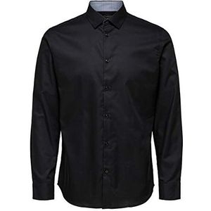 SELECTED HOMME Heren Shdonenew-mark Shirt Ls Noos, zwart, XS