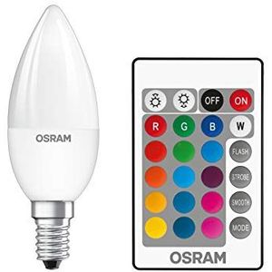 OSRAM LED lamp | Lampvoet: E14 | Warm wit | 2700 K | 4,50 W | mat | LED Retrofit RGBW lamps with remote control [Energie-efficiëntieklasse A] | 12 stuks