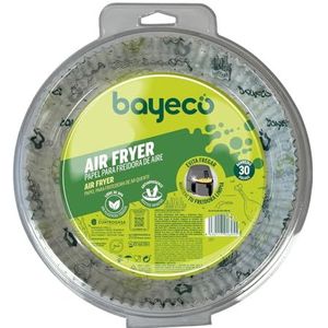 Bayeco Airfryer Airfryer, verpakking van 30 stuks, anti-aanbaklaag, aanpasbaar aan vierkante en ronde manden, geschikt voor oven en magnetron