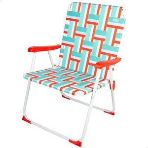 AKTIVE Strandstoel, inklapbaar, breedte XXL, 52 x 56 x 90 cm, retrostijl, meerkleurig, elastisch en ademend polyesterweefsel, belastbaar tot 110 kg, kantelbescherming, klapstoelen (62679)