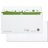 beECO Envelop DIN lang (110x220mm) zelfklevend recy wit 80g FSC 500 stuks