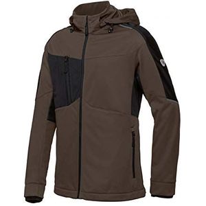 BP 1830-992-4832-Ln Opstaande kraag Softshell-jas voor heren, ritssluiting, 100% polyester, bruin/zwart, maat LN