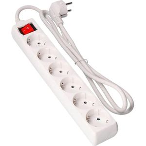 Meervoudig stopcontact, 6 stopcontacten T/TL, 16 A, type F, met schakelaar, 5 m, 3 x 1,5 mm, ideaal voor het aansluiten van meerdere elektrische apparaten.