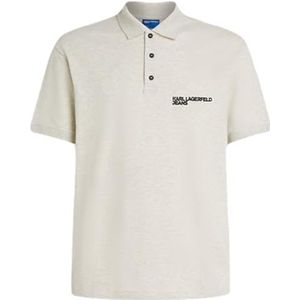 Karl Lagerfeld Jeans, Heren, Regular Pique Polo, Regular Fit, Grijs, XS