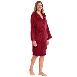 Caleffi Badjas voor dames en heren, zachte badstof met capuchon, badjas voor dames en heren, 100% katoen, 2 zakken, kledinghaken, riem en lussen, absorberend, duurzaam, geschikt als winterbadjas