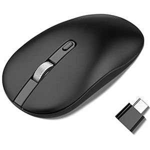 cimetech Draadloze muis, type C muis laptop USB C computer slanke stille draadloze muizen met type C-ontvanger compatibel met notebook, computer, pc, laptop, computer, MacBook en alle Type-C apparaten