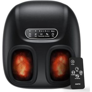 RENPHO Portable Foot Massager with Heat for Plantar Fasciitis, Shiatsu 3D Kneading, Compression, Electric Feet Massager Fits Size Up to 10.5, Gifts for Men Women, Remote Control