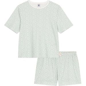 Petit Bateau Pyjacourt voor dames, Wit/Groen, XXS