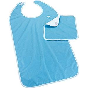 WENKO Tablier avec serviette de table bleu, Polyester, 46 x 90 cm, Bleu