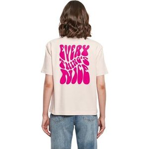 Miss Tee Dames T-shirt Everything Is Nice Tee, casual T-shirt met rugprint, regular fit, bedrukt T-shirt, katoen, roze, S