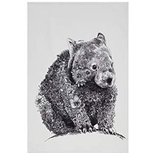 Maxwell & Williams Marini Ferlazzo Theedoek met Wombat, 100% Katoenen Keukendoek, Wit, 50 x 70 Centimeter
