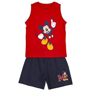 CERDÁ LIFE'S LITTLE MOMENTS Mickey Mouse 100% katoen, 2-delig, T-shirt + broek voor jongens, officieel Disney-licentieproduct, rood, normaal voor kinderen