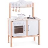 New Classic Toys Houten Speelkeuken - Wit - Inclusief Accessoires - Werkbladhoogte is 55 cm