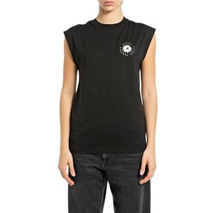 Replay Regular fit T-shirt voor dames, 098 Black, XS