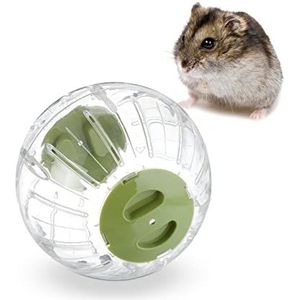 Relaxdays hamsterbal, Ø 18,5 cm, loopbal voor hamsters & muizen, kunststof, knaagdierspeelgoed, transparant/groen