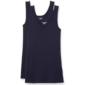 Amazon Essentials Women's Tanktop met slanke pasvorm, Pack of 2, Marineblauw, L