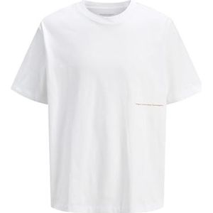 JACK & JONES - Shirt - Wit - Ronde Hals - Kwartmouw