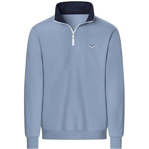 TRIGEMA Sweatshirt voor heren met kraag en ritssluiting, Pearl-blauw, 5XL